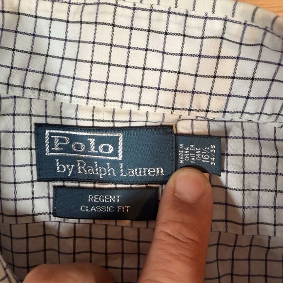 Vintage Polo Ralph Lauren Shirt 16.5 34/35 Blue Regent Button Up Long Sleeve - Picture 2 of 5